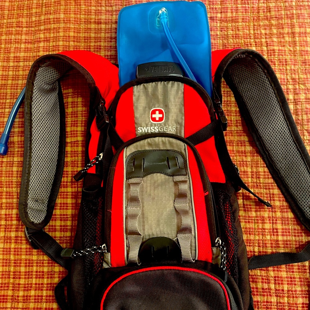 Swiss Gear Day Pack Backpack with a Camelbak water system.